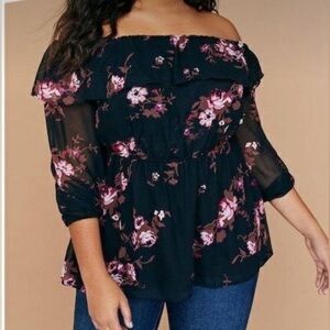 Women's Lane Bryant Floral Chiffon Blouse
